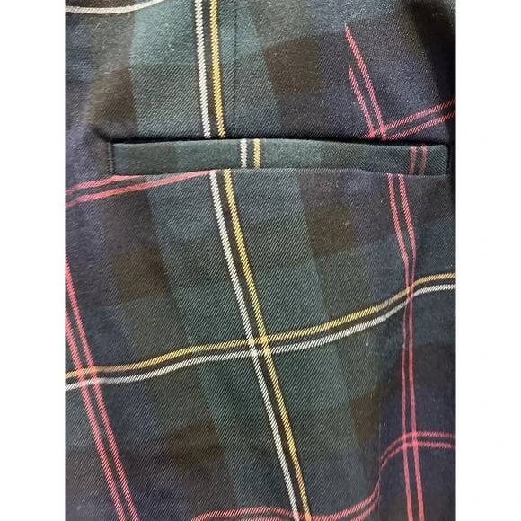 Christopher & Banks Pants Womens 16 Green Plaid Mid-Rise Holiday Party Festive - Picture 6 of 9